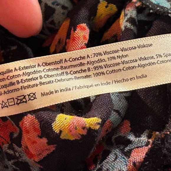 Free People One Intimately Adella Floral Mini Dress Black Combo Size XS - NWT - Picture 16 of 16